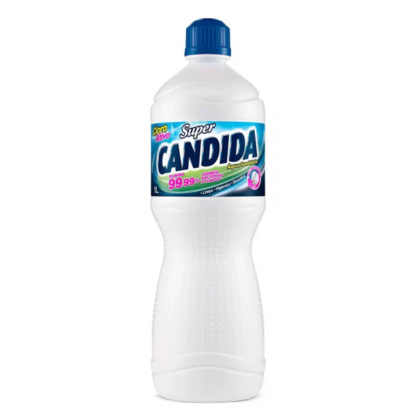 Água Sanitária Super Candida - Frasco 1 Litro